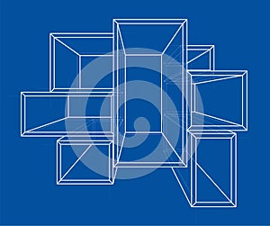 Empty showcase outline. Vector