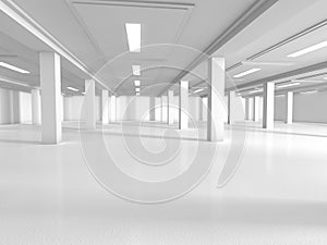 Empty showroom 3D rendering