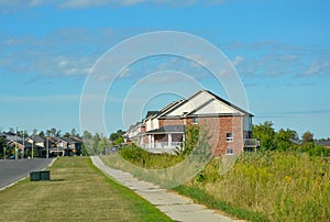 Empty sidewalk in the community