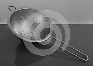 Empty sieve strainer stainless metal with handle