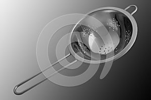 Empty sieve strainer stainless metal with handle