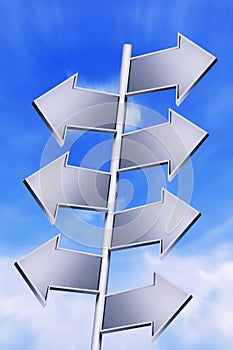 Empty signposts with bright blue sky 2