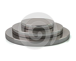 Empty silver podium 3d illustration