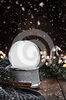 Empty Silver Snow Globe