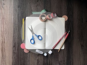 Arts and crafts notebook blank photo