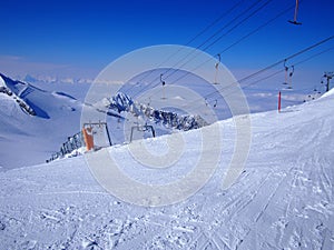 Empty Ski Lift, Blue Sky, Hintertux, Austria