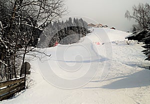 Empty ski slope