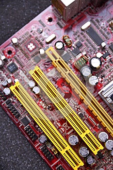 Empty slots for RAM on the motherboard