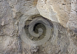 Empty Small Lava Tube Cave Opening