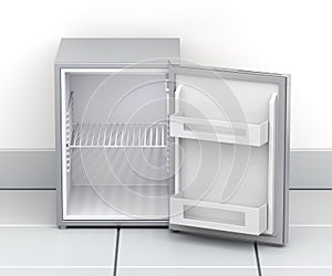 Empty small refrigerator