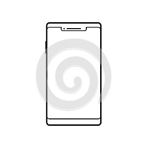 Empty smartphone icon. Cell phone symbol. Mobile gadget, PDA template