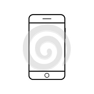 Empty smartphone icon. Cell phone symbol. Mobile gadget, PDA template