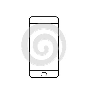 Empty smartphone icon. Cell phone symbol. Mobile gadget, PDA template