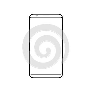 Empty smartphone icon. Cell phone symbol. Mobile gadget, PDA template