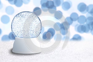 Empty Snow Globe With Blue background