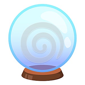 Empty snow globe. Magical ball. Vector illustration isolated