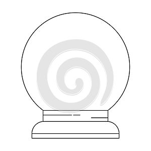 Empty snow globe thin line vector illustration