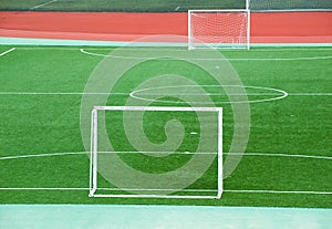 Empty soccer field