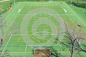 Empty Soccer Field at Randalls and Wards Islands in New York City