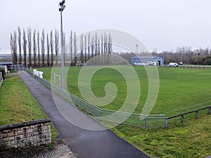 Empty soccer / football field