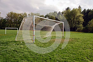 Empty Soccer goal