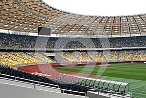 Empty soccer stadium