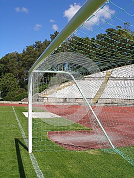 Empty soccer stadium