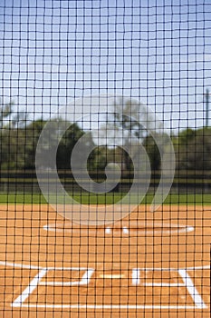 an empty softball field ready for a game