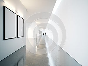 Empty space of contemporary gallery with blank
