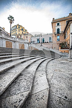 Empty Spanish Steps in Rome during a coronavirus quarantine