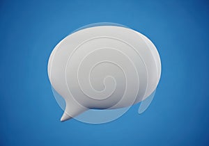 Empty speech bubble on blue background