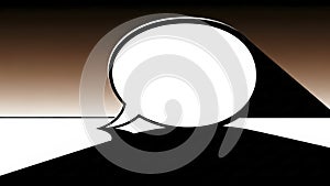 Empty Speech Bubble Casting a Shadow on a Textured Surface
