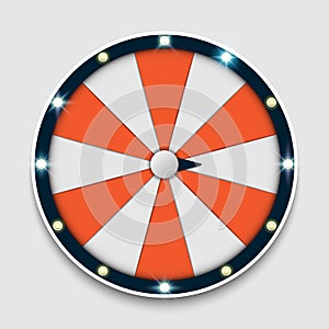 Empty spinning fortune wheel, lucky roulette, online promotion events, vector