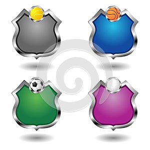 Empty sport badges set