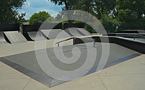 Empty Sports Complex Skateboard Park at Liman park, Novi Sad, Serbia