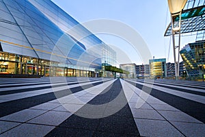 Empty square background at evening