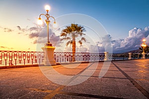 Empty square at the beach, Calabria, Italy photo