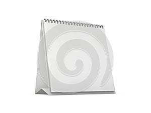 Empty square desk calendar on table. Mockup design concept. 3D