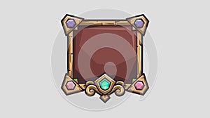 Empty square golden frames in medieval style for game ui design. Vector cartoon set of user interface elements with gold meta...