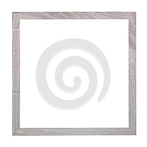 Empty square gray painted wooden picture frame