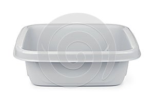 Empty square gray plastic basin