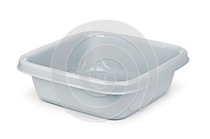 Empty square gray plastic basin