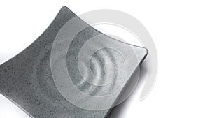 Empty square grey plate with ceramic melamin material