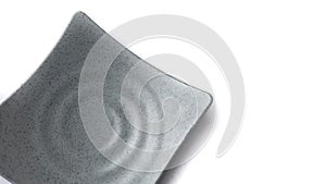 Empty square grey plate with ceramic melamin material