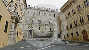 An empty square in Siena