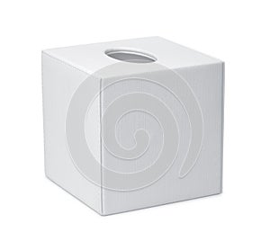 Empty square tissue dispenser box