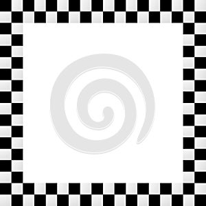 Empty squarish checkered frame, border