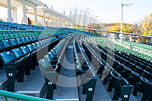 Empty stadium seating in large amphitheater