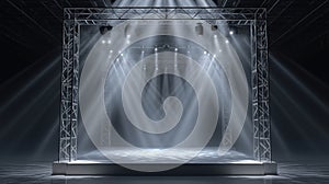Empty Stage With Bright Spotlights