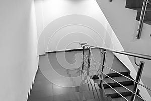 Empty staircase in a modern office building.